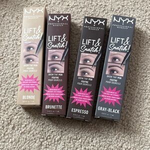 NYX Lift & Snatch Brow Tint Pen Set - Blonde, Brunette, Espresso, Gray-Black